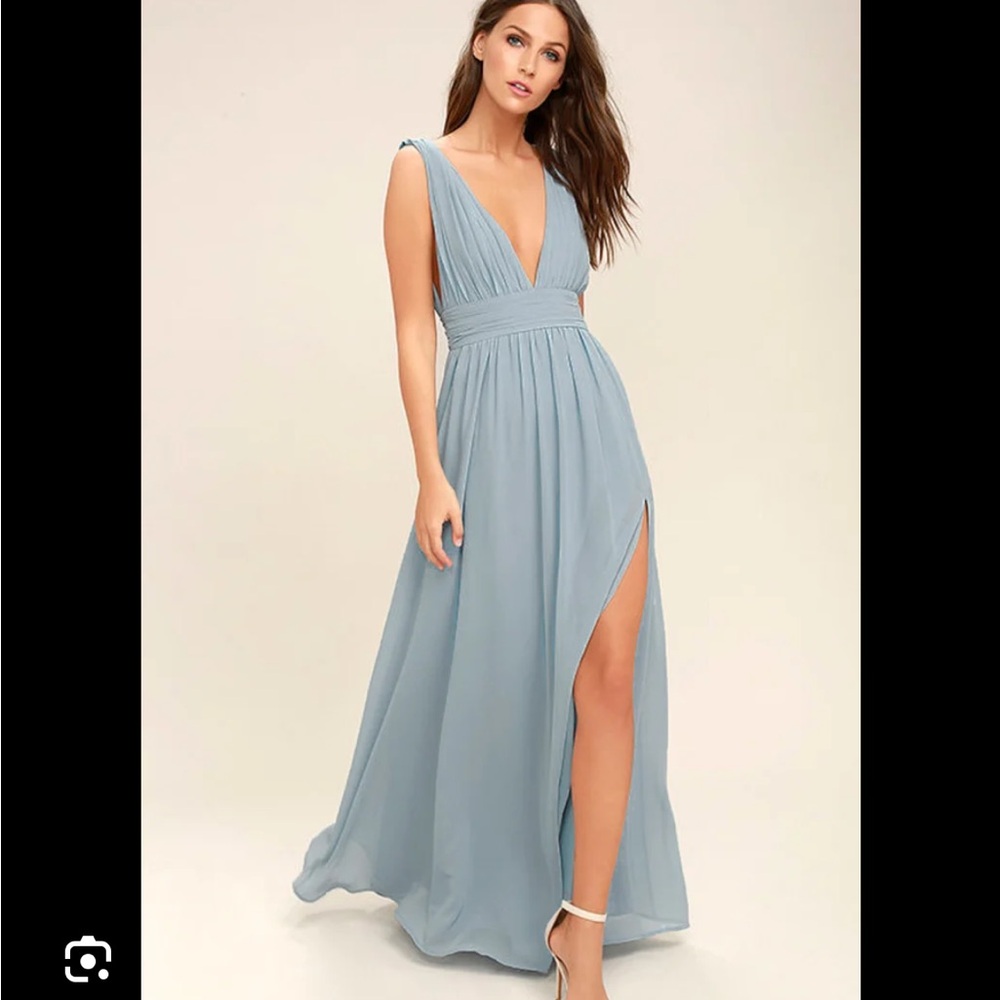 Lulus Elegant Blue Sleeveless Dress